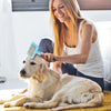 Sinypet M - 005 Pet Slicker Brush Soft Stainless Steel Bristles Rectangular Head with Clean Button