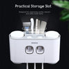 ecoco Wall-mounted Automatic Toothpaste Dispenser Toothbrush Holder with 4 Cups