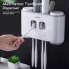 ecoco Wall-mounted Automatic Toothpaste Dispenser Toothbrush Holder with 4 Cups
