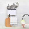 ecoco Wall-mounted Chopsticks Drain Rack Spoon Knife Storage Shelf with 4 Hooks