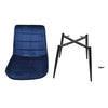 Modern Dining Chair Set of 2, Metal Legs Velvet Cushion Seat and Back for Dining Living and Waiting Room Chairs Blue