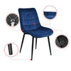 Modern Dining Chair Set of 2, Metal Legs Velvet Cushion Seat and Back for Dining Living and Waiting Room Chairs Blue