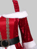 Christmas Cold Shoulder Flare Sleeve Velvet Party Dress