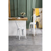 30&quot; high white metal indoor outdoor dining chair 4pcs