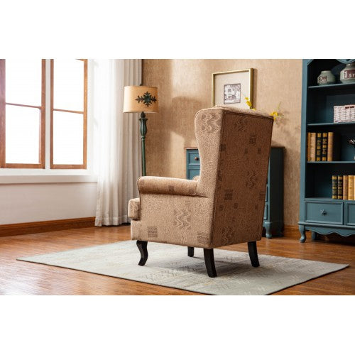 High Back Modern And Classic Wingback Living Room Accent Chair, Armchair ,Caviar
