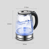 1.7L Electric Kettle LED Light Glass Boiler Auto Shut-off Water Tea Heater