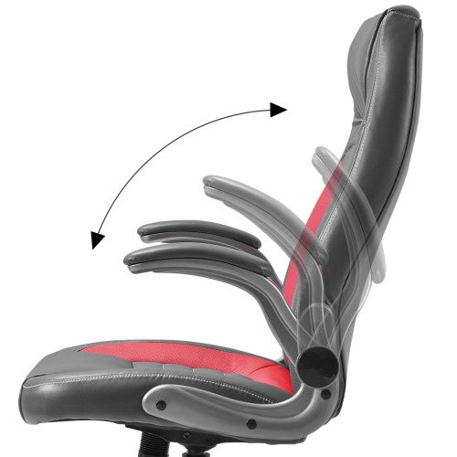 Office Chair Desk Ergonomic Swivel Executive Adjustable Task Computer High Back Chair with lift arms-red