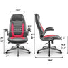 Office Chair Desk Ergonomic Swivel Executive Adjustable Task Computer High Back Chair with lift arms-red