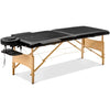 New Black 84&quot; Portable Massage Table /Free Carry Case Bed Spa Facial Wooden 2 Section Right Angle Folding Massage Table