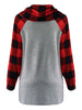 Plus Size Cowl Neck Plaid Elk Print Christmas T Shirt