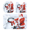 Toilet Mat Set Bathroom Carpet Coral Fleece Santa Claus Snowman Festival Style