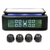 168 Solar Tire Pressure Monitoring System Vibration Power-on LED Atmosphere Lamp 4 External Sensors
