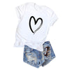 SC122 Simple Pattern Round Collar Short Sleeve Women T-shirt