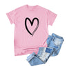 SC122 Simple Pattern Round Collar Short Sleeve Women T-shirt