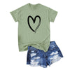 SC122 Simple Pattern Round Collar Short Sleeve Women T-shirt