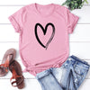 SC122 Simple Pattern Round Collar Short Sleeve Women T-shirt