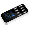A9S 40W High-power 8 USB Ports Smart Display Screen Multifunction Car Charger