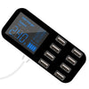 A9S 40W High-power 8 USB Ports Smart Display Screen Multifunction Car Charger