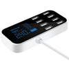 A9S 40W High-power 8 USB Ports Smart Display Screen Multifunction Car Charger