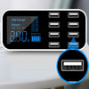 A9S 40W High-power 8 USB Ports Smart Display Screen Multifunction Car Charger