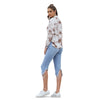 Tie-dyed Long-sleeved Ladies Lapel Shirt for Women