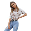 Tie-dyed Long-sleeved Ladies Lapel Shirt for Women