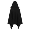 Buttons Asymmetric Fur Trim Hooded Cardigan