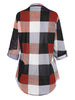 Plus Size Roll Up Sleeve Checked Top