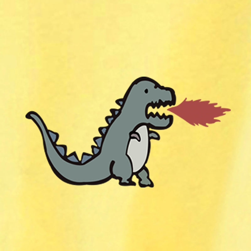 Dinosaur Flame Print Short Sleeve T-shirt for Women
