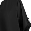 High Low Buttoned Sleeve Tabs V Neck Plus Size Blouse