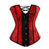 Plus Size Floral Jacquard Boned Overbust Corset