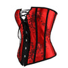 Plus Size Floral Jacquard Boned Overbust Corset