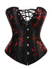 Plus Size Floral Jacquard Boned Overbust Corset