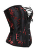 Plus Size Floral Jacquard Boned Overbust Corset