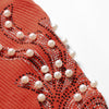 Faux Pearl Embellished Boat Neck Blouson Sweater