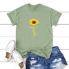 Women T-shirt Sunflower Print Short Sleeve Round Collar