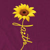 Women T-shirt Sunflower Print Short Sleeve Round Collar