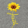 Women T-shirt Sunflower Print Short Sleeve Round Collar