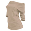 Plus Size Off The Shoulder Foldover T Shirt