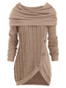 Cowl Neck Cable Knit Tunic Knitwear