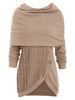 Cowl Neck Cable Knit Tunic Knitwear