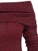 Folded Cowl Neck Bowknot Metallic Thread Knitwear