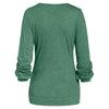 Long Sleeve Round Collar Marled Women T-shirt