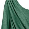 Long Sleeve Round Collar Marled Women T-shirt