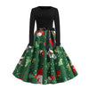 Santa Claus Snowman Christmas Belted Long Sleeves Dress