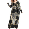 Printed Stripes Surplice Belted Plus Size Maxi Dress