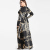 Printed Stripes Surplice Belted Plus Size Maxi Dress
