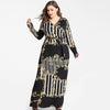 Printed Stripes Surplice Belted Plus Size Maxi Dress
