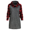 Plus Size Cowl Neck Plaid Marled T Shirt