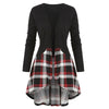 Plus Size Open Front Plaid Asymmetric Cardigan